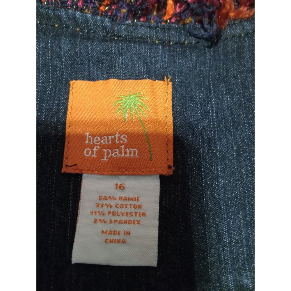 Hearts of Palm Jacket Women Size 16 Jean Jacket with Fringe - Picture 4 of 9